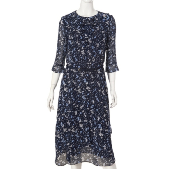 Spring chiffon pleated dot dress - Picture 10 of 11